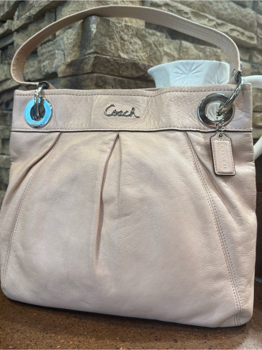 COACH Ashley Leather Hippie Crossbody/Hobo Bag